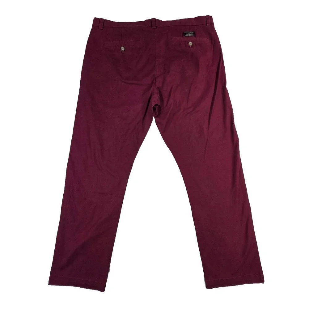 Banana Republic Fulton Skinny Chino Mens 36x30 Burgundy Maroon Flat Front Pants